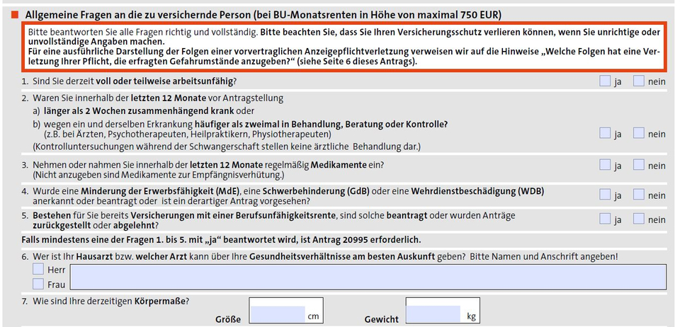 Berufsunfahigkeitsversicherung Ohne Gesundheitsfragen